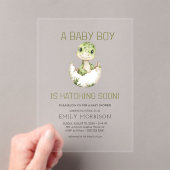 Niedlicher Dinosaurier schnuppern bald Baby Boy Du Acryleinladungen (Insitu (Handheld))