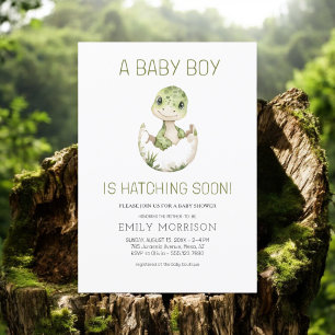 Niedlicher Dinosaurier schnuppern bald Baby Boy Du Einladung