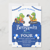 Niedlicher Dinosaurier-Traktor-Hubballon Geburtsta (Vorderseite)