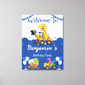 Niedlicher Dinosaurier-Traktor-Hubballon Geburtsta Leinwanddruck (Vorderseite)