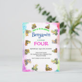 Niedlicher Dinosaurier-Traktor Rainbow B2S School  Postkarte (Stehend Vorderseite)