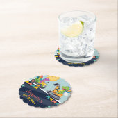 Niedlicher Dinosaurier-Traktor Rainbow-Ballon HBD Untersetzer (Vor Ort)