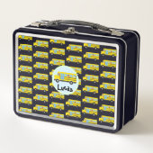 Niedlicher Dinosaurier-Traktor Truck School-Jungs Metall Brotdose (Vorderseite)