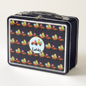 Niedlicher Dinosaurier-Traktor Truck School-Jungs Metall Brotdose (Vorderseite)