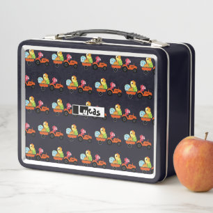 Niedlicher Dinosaurier-Traktor Truck School-Jungs Metall Brotdose