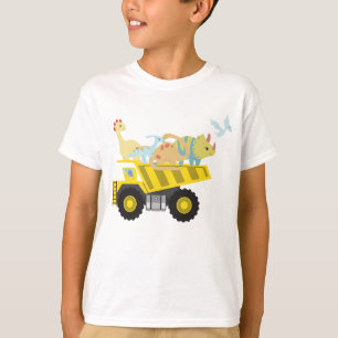 Niedlicher Dinosaurier-Traktor zurück zur Schule T-Shirt