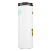 Niedlicher Dinosaurier-Traktor zurück zur Schule Thermosbecher (Rückseite)