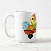 Niedlicher Dinosaurier-Traktorjunge zurück zur Sch Kaffeetasse (Links)