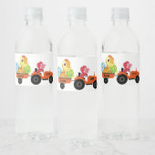 Niedlicher Dinosaurier-Traktorjunge zurück zur Sch Wasserflaschenetikett (Flaschen)