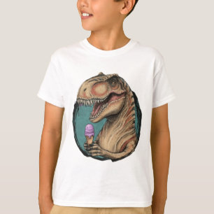 Niedlicher Dinosaurier-Trex mit Eis T-Shirt