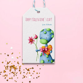 Niedlicher Dinosaurier-Unterricht Valentinstag Geschenkanhänger