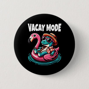 Niedlicher Dinosaurier Vacay-Modus Familienurlaub Button