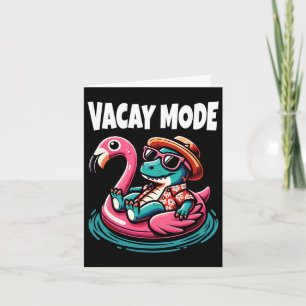 Niedlicher Dinosaurier Vacay-Modus Familienurlaub Karte