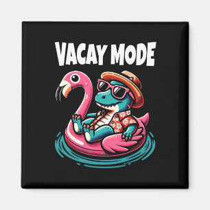 Niedlicher Dinosaurier Vacay-Modus Familienurlaub Magnet