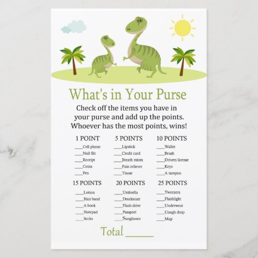 Niedlicher Dinosaurier Was ist in Ihrem Geldbeutel (Vorderseite)