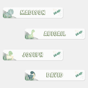 Niedlicher Dinosaurier Wasserdicht Name Set 2 Etiketten