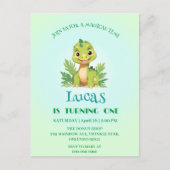 Niedlicher Dinosaurier-Wilddschungelzoo Geburtstag Postkarte (Vorderseite)