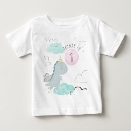 Niedlicher Dinosaurier zum Geburtstag Baby T-shirt