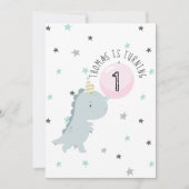 Niedlicher Dinosaurier zum Geburtstag Einladung (Vorderseite)