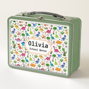 Niedlicher Dinosaurier zurück in die Schule Metall Brotdose