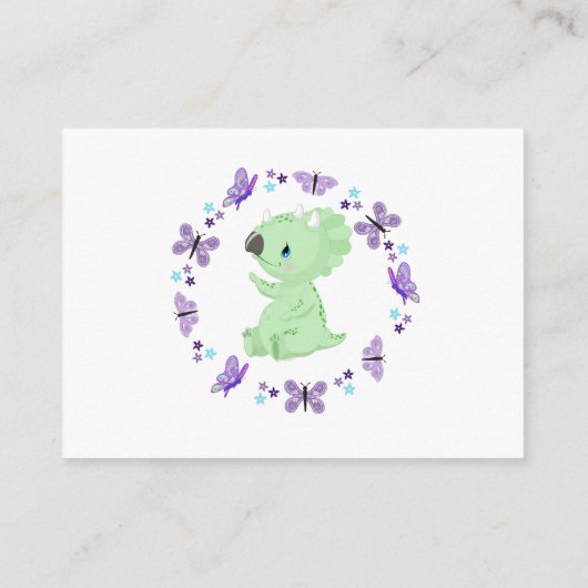*~* Niedlicher Dinosuar Butterfly Star Windelwulst Begleitkarte (Rückseite)