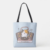 Niedlicher DJ Scratch Kitty Cat Tote Bag Tasche (Rückseite)