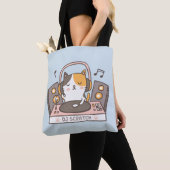 Niedlicher DJ Scratch Kitty Cat Tote Bag Tasche (Von Nahem)