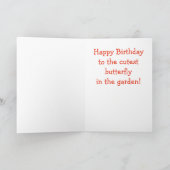 Niedlicher Doberman Hundeschmetterling Geburtstag Karte (Innenseite)