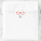 Niedlicher Doberman Pinscher Hundegesicht w Spekta Quadratischer Aufkleber (Tasche)