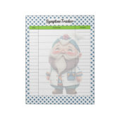 Niedlicher Doctor Gnome Themed Symptom Tracker Notizblock (Rotiert)