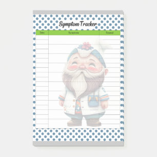 Niedlicher Doctor Gnome Themed Symptom Tracker Post-it Klebezettel