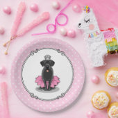 Niedlicher Dog Ballet Princess Black Labrador Retr Pappteller (Party)