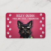 Niedlicher Dog Paw Print Border Visitenkarte (Vorderseite)