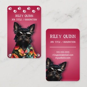 Niedlicher Dog Paw Print Border Visitenkarte