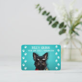 Niedlicher Dog Paw Print Border Visitenkarte (Stehend Vorderseite)