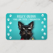 Niedlicher Dog Paw Print Border Visitenkarte (Vorderseite)