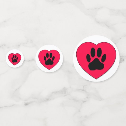 Niedlicher Dog Paw Print Zeichnend Konfetti (Rückseiten)