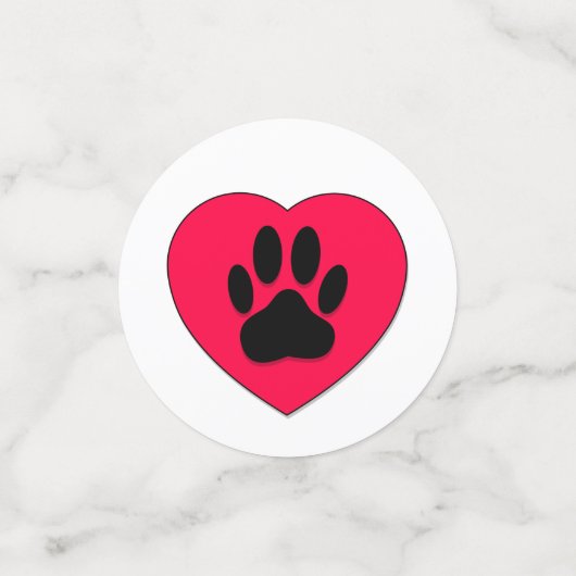 Niedlicher Dog Paw Print Zeichnend Konfetti (Klein Vorderseite)