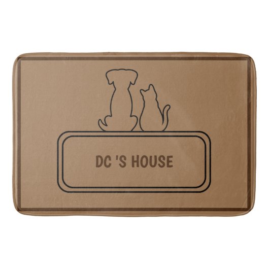 Niedlicher Dog Pet Begrüßung Zuhause Party DIY Nam Badematte (Vorderseite)