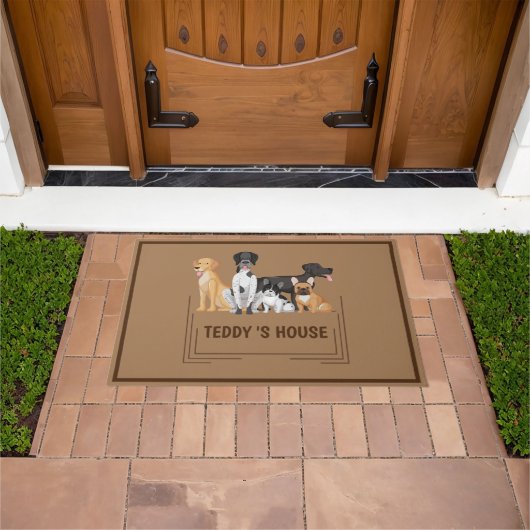 Niedlicher Dog Pet Begrüßung Zuhause Party DIY Nam Fußmatte (Außenbereich)