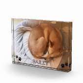 Niedlicher Dog Pet Foto Name Pawprints Foto Block (Rechts)