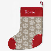 Niedlicher Dog PW Druckmuster Benutzerdefinierter  Kleiner Weihnachtsstrumpf (Rückseite)
