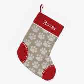 Niedlicher Dog PW Druckmuster Benutzerdefinierter Kleiner Weihnachtsstrumpf (Vorderansicht (hängend))