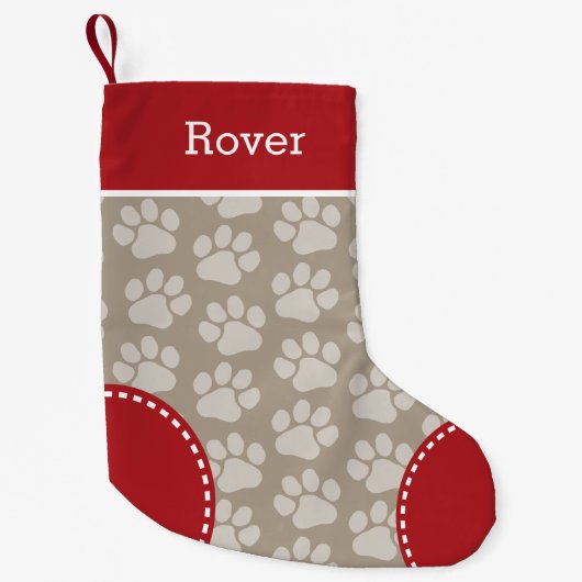 Niedlicher Dog PW Druckmuster Benutzerdefinierter  Kleiner Weihnachtsstrumpf (Vorderseite)