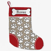 Niedlicher Dog PW Druckmuster Benutzerdefinierter  Kleiner Weihnachtsstrumpf (Vorderseite)