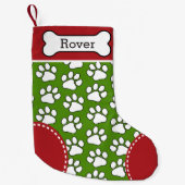 Niedlicher Dog PW Druckmuster Benutzerdefinierter  Kleiner Weihnachtsstrumpf (Vorderseite)
