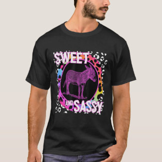 Niedlicher Donkey 90er Nostalgie Rainbow Leopard P T-Shirt