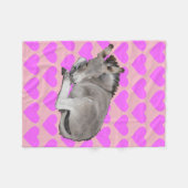 Niedlicher Donkey auf rosa Herzen Fleecedecke (Vorderseite (Horizontal))