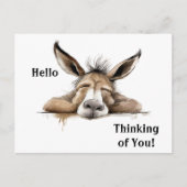 Niedlicher Donkey denkt an euch. bearbeitbar Postkarte (Vorderseite)