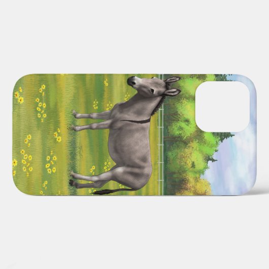 Niedlicher Donkey Gray Burro in Weide Case-Mate iPhone Hülle (Rückseite (Horizontal))
